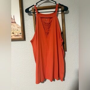 Torrid Heritage Festival Style - Orange Slashed Back Tank Top - Size 2